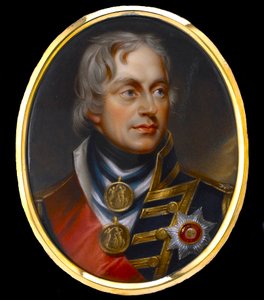 Vice-almirante Horatio Nelson (Almirante Nelson) (1758-1805) - guache anônimo em porcelana de Anonymous Anonymous