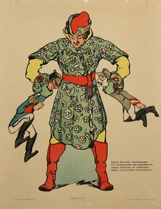 William II da Prússia e François Joseph I da Áustria segurados pelo pescoço por um gigante russo. - Propaganda da Primeira Guerra Mundial Russa Poster par Anonymous de Anonymous Anonymous