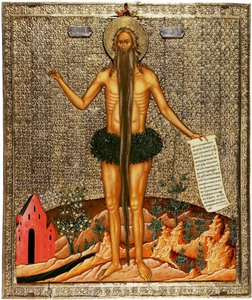 Saint Onuphrius, 1670s de Anonymous Russian icon painter