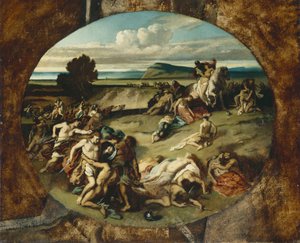 A Batalha das Amazonas, 1857 de Anselm Feuerbach