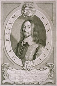 Johan Axelsson Oxenstierna (1611-57) Conde de Sodermore, de Retratos de Homens Ilustres, gravado por Petrus de Iode, publicado em 1706