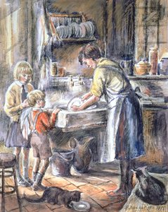 Ajudando com o Washing Up, 1975 (wc e crayon)