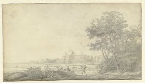 Vista de Huis ter Nieuburch, Rijswijk, Vista do Oriente de Anthonie Jansz. van der Croos