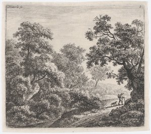 Um viajante e seu cão Le Voyageur et son Chien, século XVII. de Anthonie Waterloo