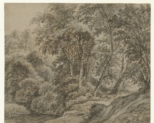 Vista da floresta fora de Nijmegen de Anthonie Waterloo