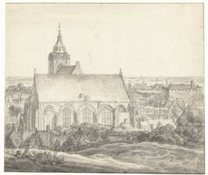 Igreja de Buurkerk, em Utrecht de Anthonie Waterloo