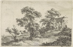 Casa num caminho sobre uma colina
Paisagens com figuras (título da série)