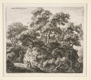 Paisagem com dois eremitas de Anthonie Waterloo