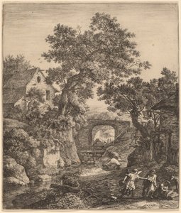 Paisagem com a circuncisão do filho de Moisés de Anthonie Waterloo