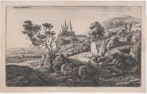 Caminhos que levam a um riacho, século XVII. de Anthonie Waterloo