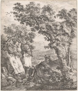 Tobias e o Anjo, século XVII. de Anthonie Waterloo