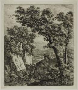 Tobias e o Anjo, de Seis Temas Paisagísticos do Antigo Testamento de Anthonie Waterloo