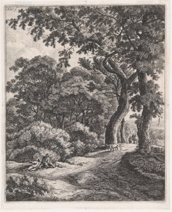 Dois Viajantes Descansando na Floresta, Século XVII., Século XVII. de Anthonie Waterloo
