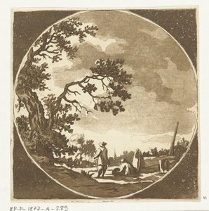 Paisagem com dois caminhantes de Anthonie van den Bos