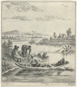 Pescadores num rio de Anthonij van der Haer