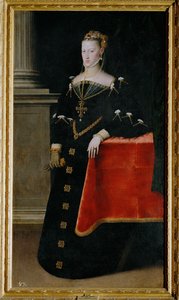 Imperatriz Maria da Áustria, filha do Imperador Carlos V, esposa do seu primo Maximiliano II (pintura sobre tela)