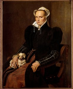 Retrato da mulher do artista Pintura de Antonio Moro (1517-1575) Século XVI Madrid, Museu do Prado
