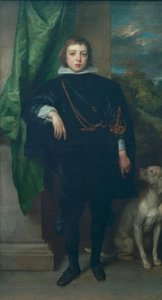 Príncipe Ruprecht do Palatinado com um cachorro de Anthony van Dyck