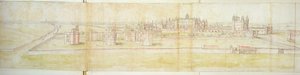 Hampton Court Palace do Norte, c.1544 (caneta, tinta e wc no papel) de Anthonis van den Wyngaerde