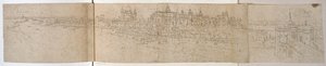 Hampton Court Palace do rio, c.1544 (caneta e tinta no papel) de Anthonis van den Wyngaerde