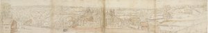 Palácio de Oatlands do Sul, 1559. Verso: Palácio de Richmond e Telhados de Oatlands, 1559 de Anthonis van den Wyngaerde
