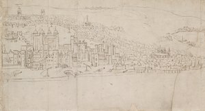 Panorama de Londres como visto de Southwark: A Torre, 1554 de Anthonis van den Wyngaerde