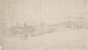 Panorama de Londres visto de Southwark: Westminster, 1554