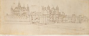 A Capela e a Portaria do Palácio de Hampton Court, c1550-1560 de Anthonis van den Wyngaerde