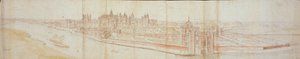 Vista do Palácio de Hampton Court do sul, com o rio em primeiro plano, 1558
