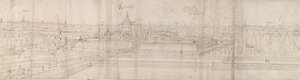 Vista do Palácio de Cantecroy perto de Antuérpia e da paisagem circundante, 1557-58 de Anthonis van den Wyngaerde