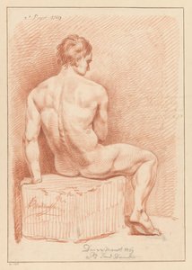 Nu masculino sentado, visto de costas (3º prêmio 1769) de Anthony Andriessen