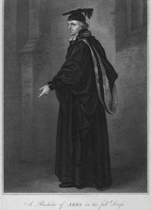 Um Bachelor of Arts em seu vestido cheio, 1796.