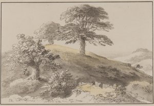 Sussex: Perto de St Marthas, Albury (caneta, pincel, tinta e wc no papel) de Anthony Devis