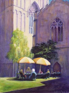 Jardim de refeitório, Exeter Cathedral, 1999 (acrílico sobre papel) de Anthony Rule