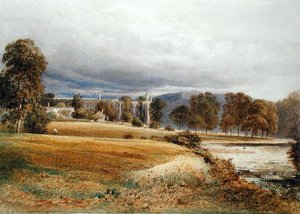 Abadia de Bolton do Rio Wharfe, Vista Sul, c.1825 (aguarela sobre papel) de Anthony Vandyke Copley Fielding