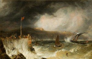 Barco de pacotes entrando no porto, 1855. de Anthony Vandyke Copley Fielding