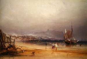 Scarborough (aguarela sobre papel) de Anthony Vandyke Copley Fielding