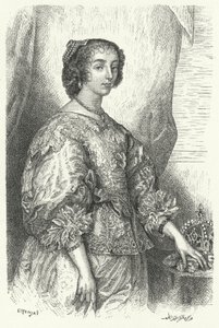 Henrietta Maria de França, Rainha Consorte de Carlos I de Inglaterra, Escócia e Irlanda (gravura)