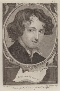 Sir Anthony van Dyck, artista flamengo ativo na Inglaterra (gravura) de Anthony van (after) Dyck