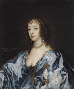 Henriette Marie de France - Retrato da Rainha Henrietta Maria de França (1609-1669) por Dyck, Sir Anthony van