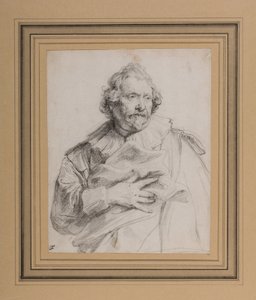 Carolus de Mallery, c.1632-35 (giz preto sobre papel branco) de Anthony van Dyck