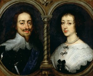 Charles I da Inglaterra (1600-49) e a Rainha Henrietta Maria (1609-69) de Anthony van Dyck