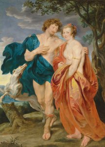 Retrato duplo de George Villiers, Marquês e mais tarde 1º Duque de Buckingham (1592-1628) e da sua mulher, Katherine Manners (1603-1649), como Vénus e Adónis (óleo sobre tela) de Anthony van Dyck