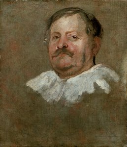 Cabeça de um homem barbudo vestindo um rufo que cai, 1628 de Anthony van Dyck