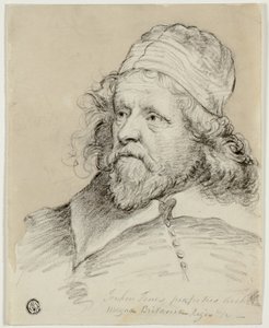 Inigo Jones (reto); Esboço da Cabeça Feminina (verso) de Anthony van Dyck