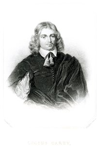 Ilustração de Lucius Carey (c.1610-43) de &39;Retratos de personagens ilustres na história britânica&39;, gravada por Thomas Phillibrown (fl.1834-60) (mezzotint) de Anthony van Dyck