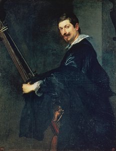 Homem com alaúde, retrato do músico Jacob Gaultier, alaúde da corte inglesa de Anthony van Dyck