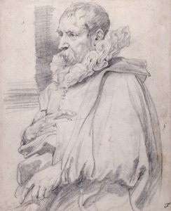 Pieter Brueghel, o Jovem (giz preto sobre papel branco) de Anthony van Dyck