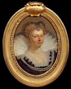Retrato da Rainha Maria de Medicis (Maria de Medici) (1573-1642) Pintura de Antoon Van Dyck (1599-1641) Chantilly do século XVII, Musee Conde de Anthony van Dyck