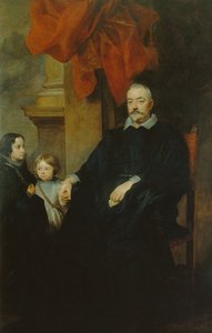 Retrato de um nobre genovês e duas raparigas de Anthony van Dyck